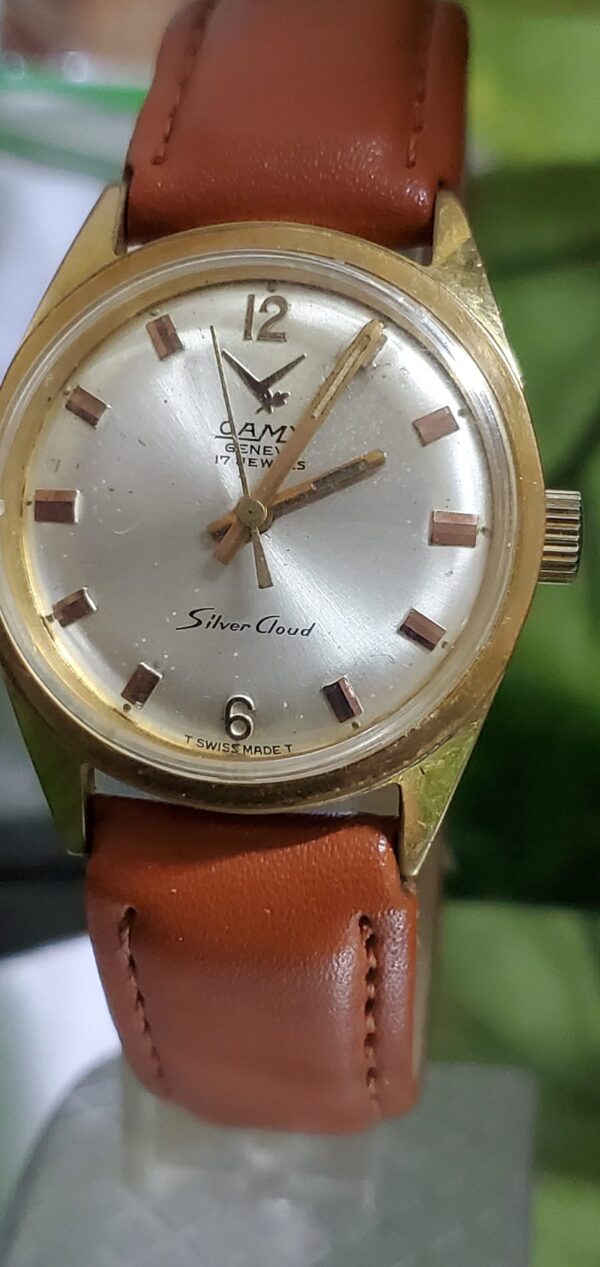 1950's Camy Geneve Super Cloud Visodate Handwinding Watch 17 Jewels 35mm Switzerland Made Wrist Watch