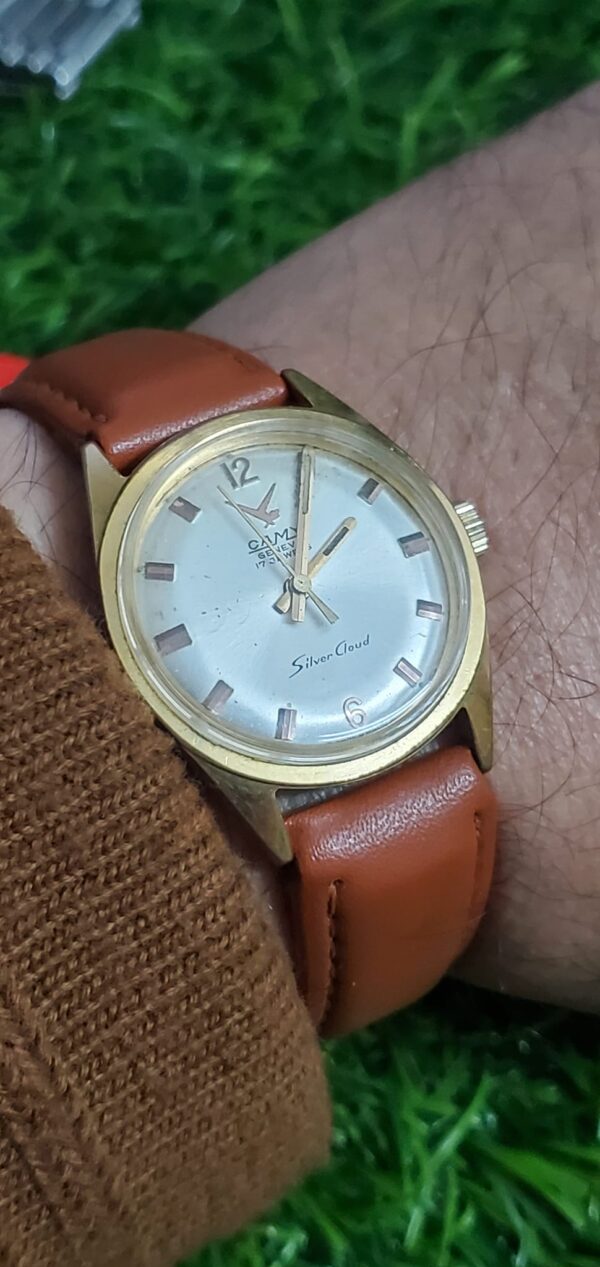 1950's Camy Geneve Super Cloud Visodate Handwinding Watch 17 Jewels 35mm Switzerland Made Wrist Watch